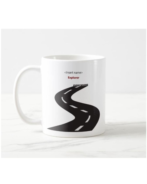 Explorer Ceramic White Printed Coffee Mug